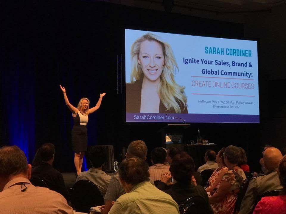 sarah cordiner presentating at professional speakers australia annual convention