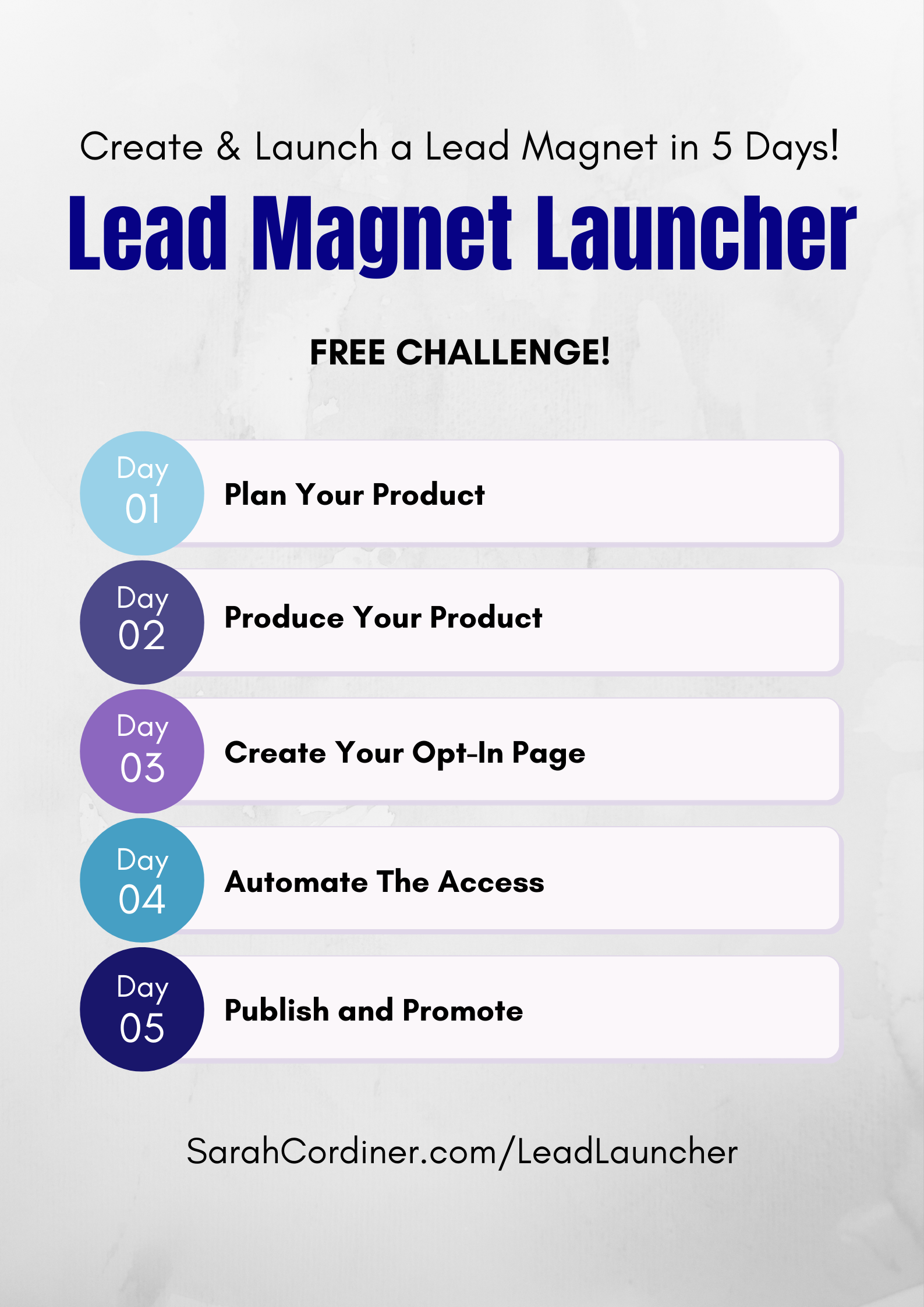 lead magnet launcher free challenege sarah cordiner