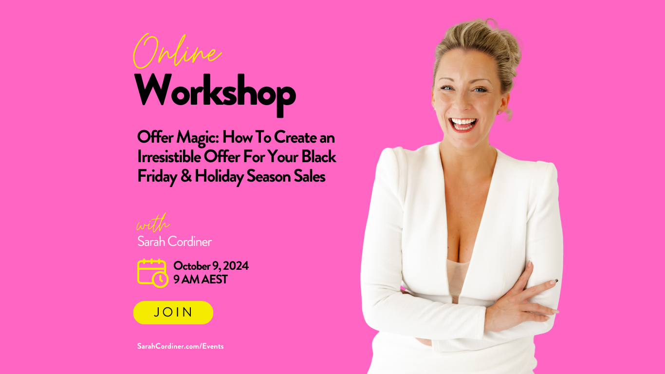 Offer Magic: How To Create an Irresistible Offer For Your Black Friday & Holiday Season Sales - sarahcordiner.com