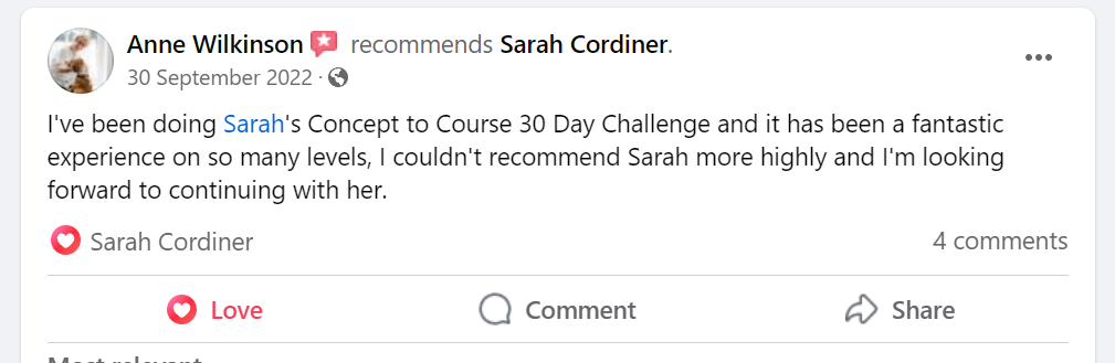Sarah Cordiner Reviews