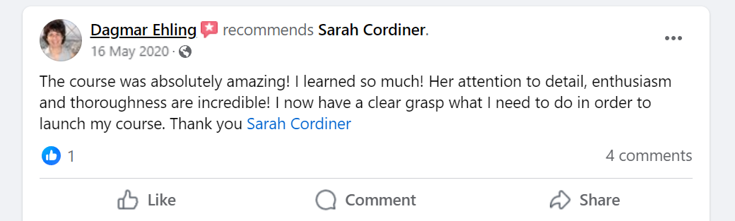 Sarah Cordiner Reviews