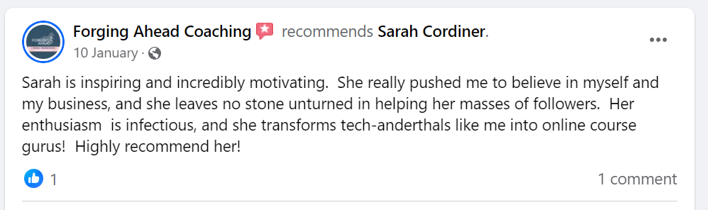 Sarah Cordiner Reviews