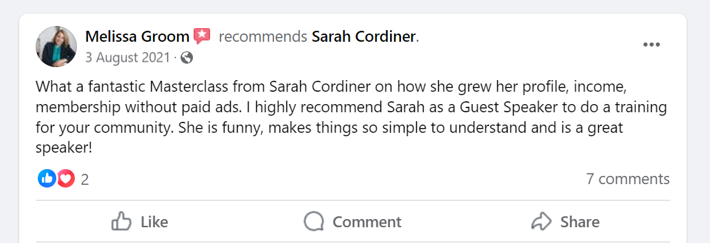 Sarah Cordiner Reviews