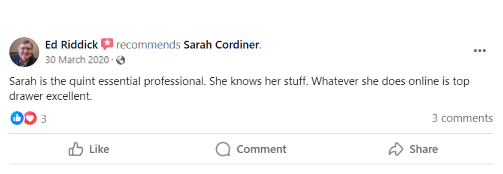 Sarah Cordiner Reviews