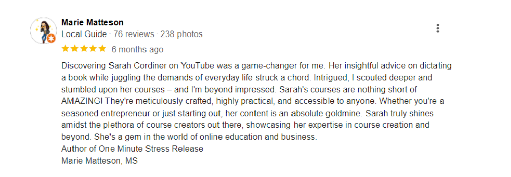 Sarah Cordiner - Reviews