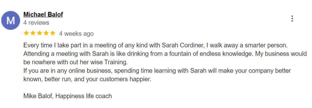 Sarah Cordiner - Reviews