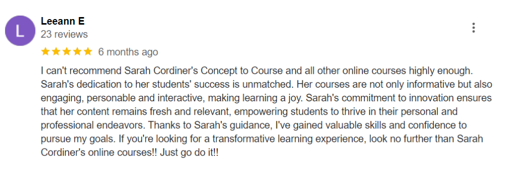 Sarah Cordiner - Reviews