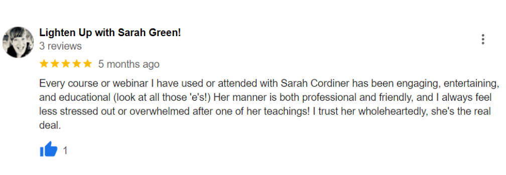 Sarah Cordiner - Reviews