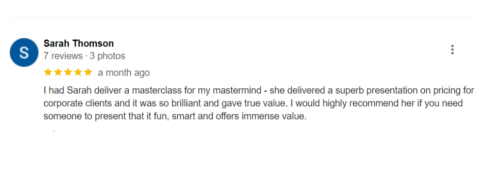 Sarah Cordiner - Reviews