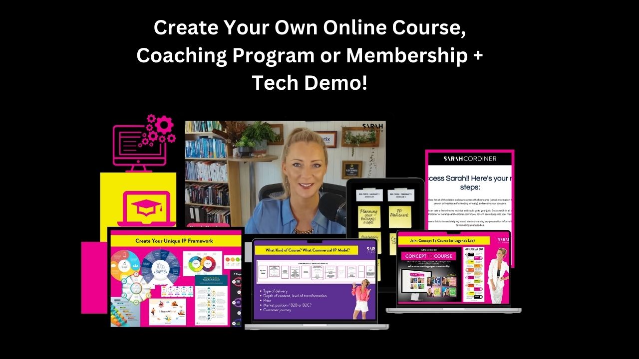 Create Your Own Online Course, Coaching Program or Membership + Tech Demo! Create Your Own Online Course, Coaching Program or Membership + Tech Demo! - sarahcordiner.com
