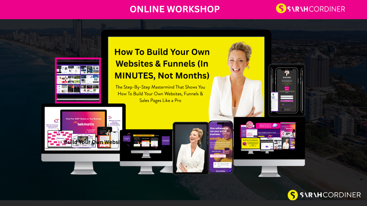 How To Build Your Own Websites & Funnels (In MINUTES, Not Months) The Step-By-Step Mastermind That Shows You How To Build Your Own Websites, Funnels & Sales Pages Like a Pro - sarahcordiner.com
