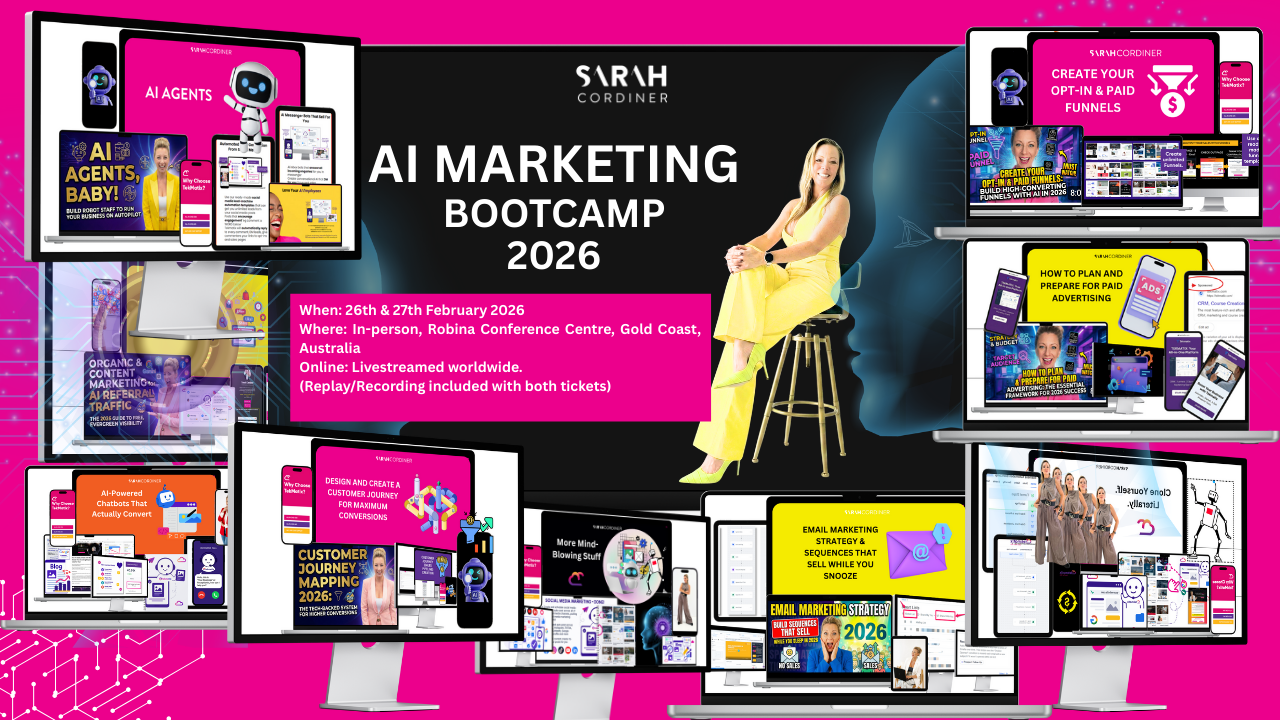 AI Marketing Bootcamp 2026 - Sarahcordiner.com