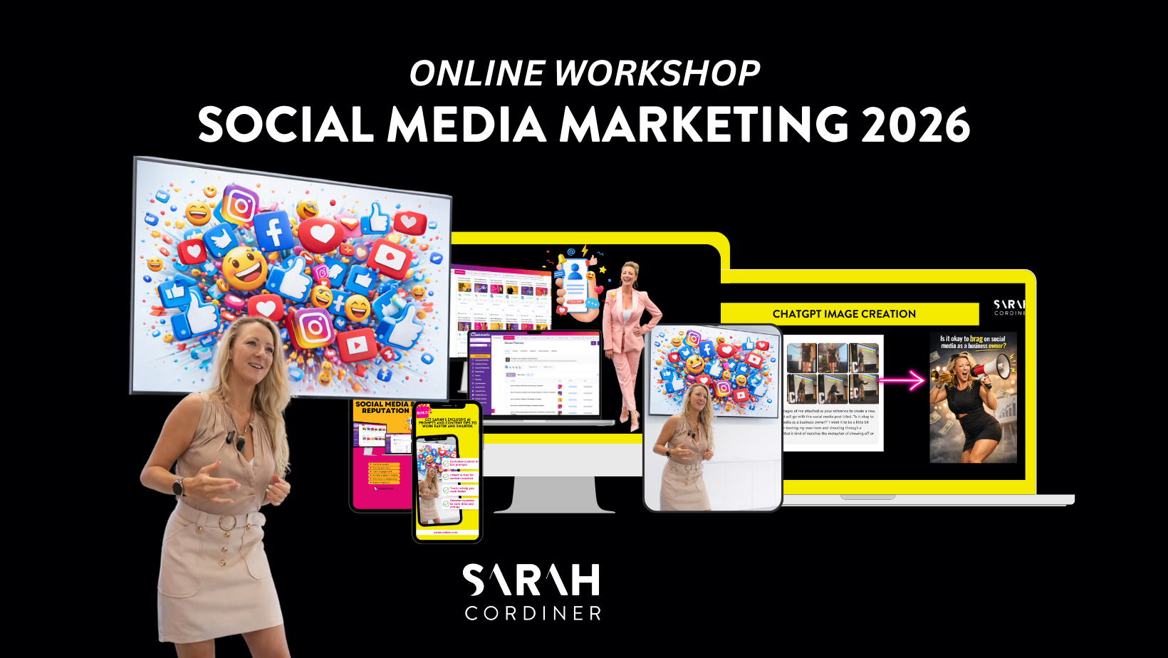 Social Media Content 2026: Plan, Create & Optimise Your Entire 2026 Social Media Strategy – In One Powerful Mastermind Workshop for Entrepreneurs = Sarahcordiner.com