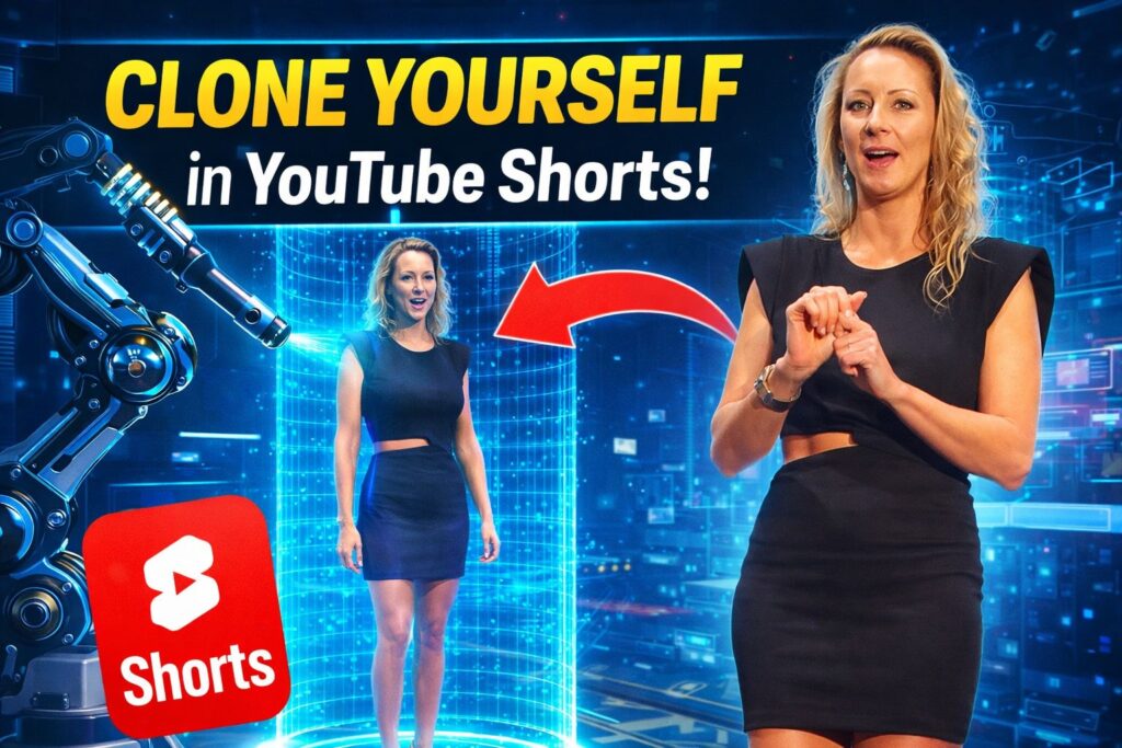 Sarah Cordiner explains YouTube Shorts ne feature to create an AI clone of yourself