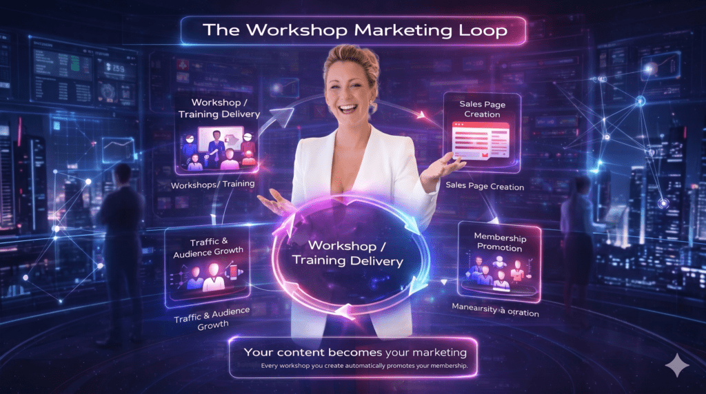The Workshop Marketing Loop: How Your Content Can Automatically Grow Your Membership - sarahcordiner.com