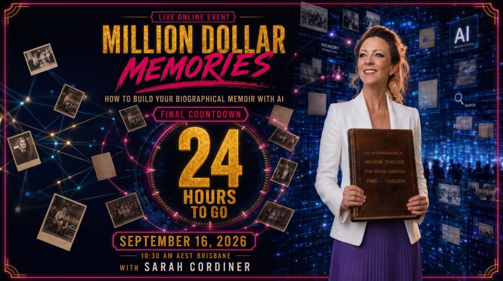 🚨 TOMORROW! The 24-hour countdown is on for the Million Dollar Memories workshop!