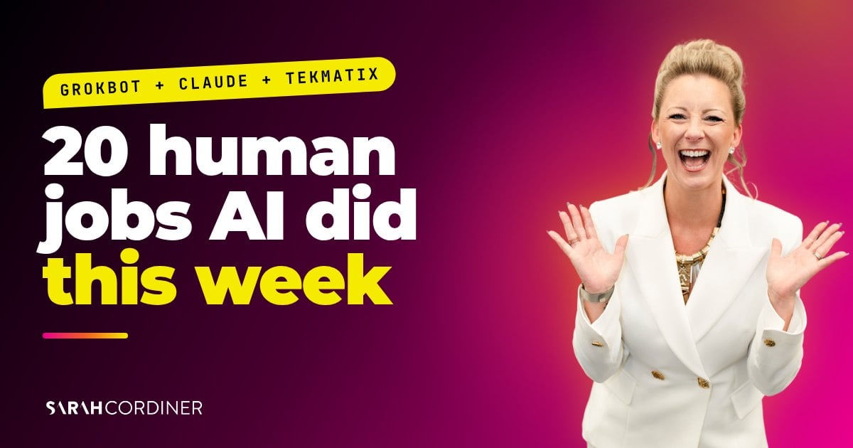 AI agents for small business: 20 human jobs AI did this week, Sarah Cordiner